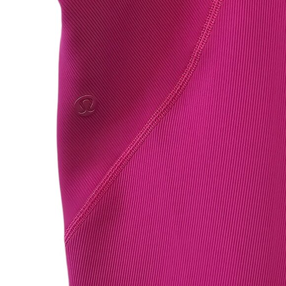 Lululemon Womnens Ribbed Contoured Unitard 6" Magenta Purple, Romper, Size 14 - Picture 4 of 10